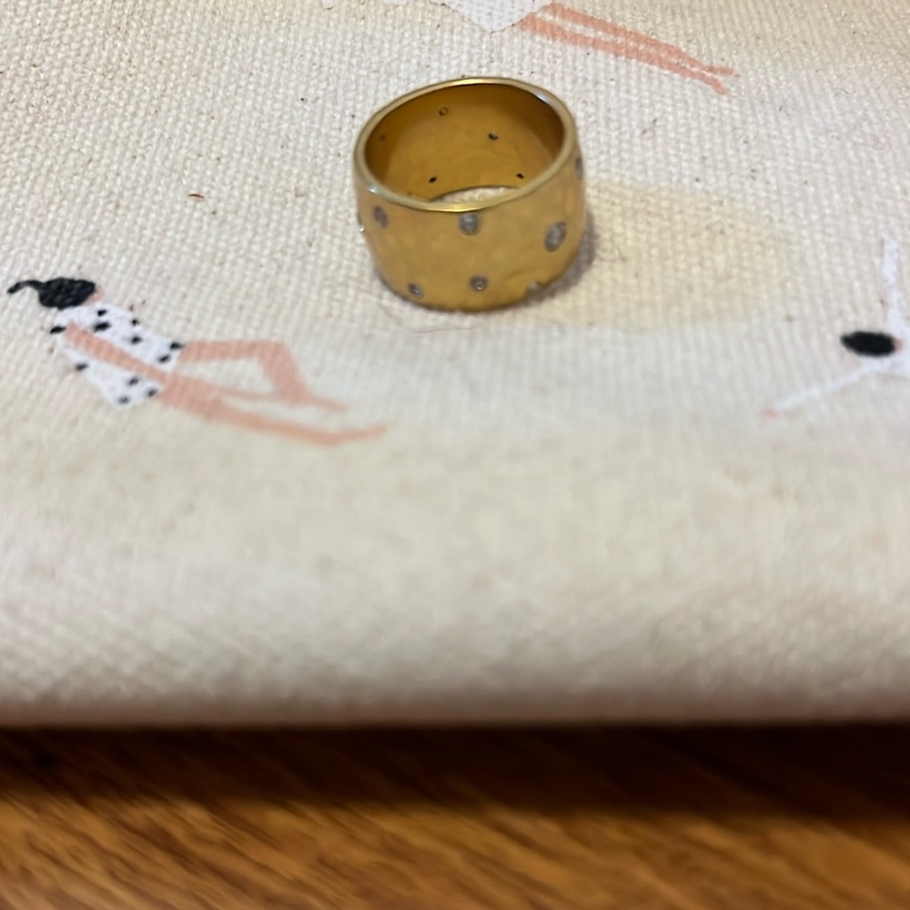 Kate spade gold and rhinestone ring
